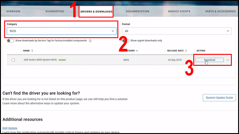 Download phi&ecirc;n bản BIOS mới nhất